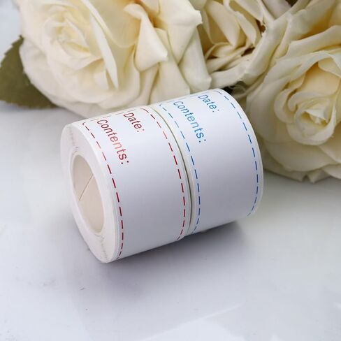 250 Pieces Removable Freezer Labels, 1 x 3 Inch Food Storage Stickers, Refrigerator Freezer Paper Label Easy Clean Leaves No Residue, 2 Color Food Labels Roll in Saudi Arabia