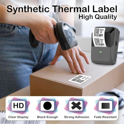 ملصقات حرارية 40 مم × 30 مم متوافقة مع Supvan T50M Pro، Phomemo M110، 1.57 بوصة × 1.18 بوصة، ملصقات حرارية مقاومة للطقس ومقاومة للتمزق [300 ملصق/لفة × 3] in Kuwait