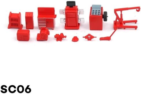 16Pcs/Set 1/64 Scale Diorama Model Kit Car Garage Repair Furniture Tools Car Workshop Maintenance Tool Display Scene Model Toy, SC06 in Saudi Arabia