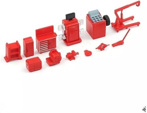 16Pcs/Set 1/64 Scale Diorama Model Kit Car Garage Repair Furniture Tools Car Workshop Maintenance Tool Display Scene Model Toy, SC06 in Saudi Arabia