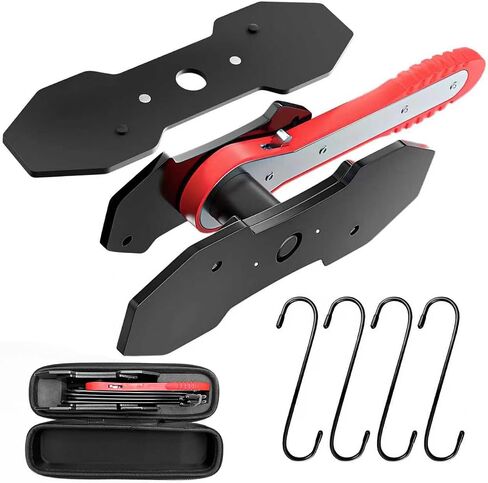 Brake Caliper Compression Tool Kit, Caliper Piston Compressor Tool, 360° Ratchet Piston Press with 4 Hooks & 2 pcs Large Steel Plate for Single Twin Quad Sextuplet Piston Disc Brake Caliper (Red) in Saudi Arabia