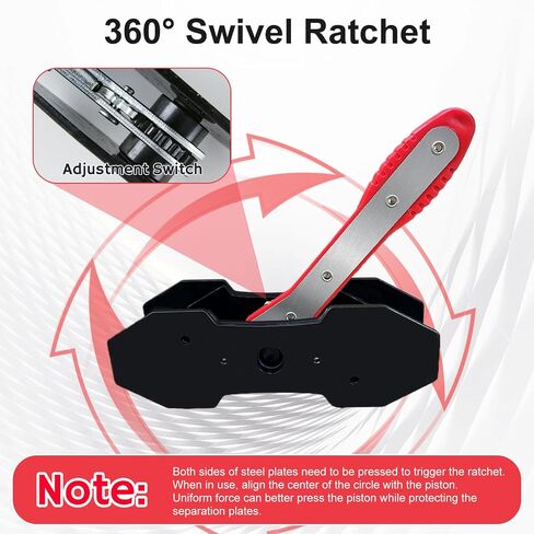 Brake Caliper Compression Tool Kit, Caliper Piston Compressor Tool, 360° Ratchet Piston Press with 4 Hooks & 2 pcs Large Steel Plate for Single Twin Quad Sextuplet Piston Disc Brake Caliper (Red) in Saudi Arabia