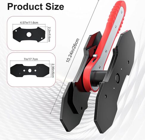 Brake Caliper Compression Tool Kit, Caliper Piston Compressor Tool, 360° Ratchet Piston Press with 4 Hooks & 2 pcs Large Steel Plate for Single Twin Quad Sextuplet Piston Disc Brake Caliper (Red) in Saudi Arabia