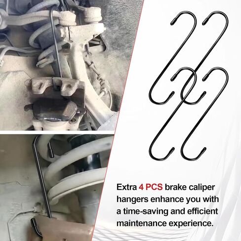 Brake Caliper Compression Tool Kit, Caliper Piston Compressor Tool, 360° Ratchet Piston Press with 4 Hooks & 2 pcs Large Steel Plate for Single Twin Quad Sextuplet Piston Disc Brake Caliper (Red) in Saudi Arabia