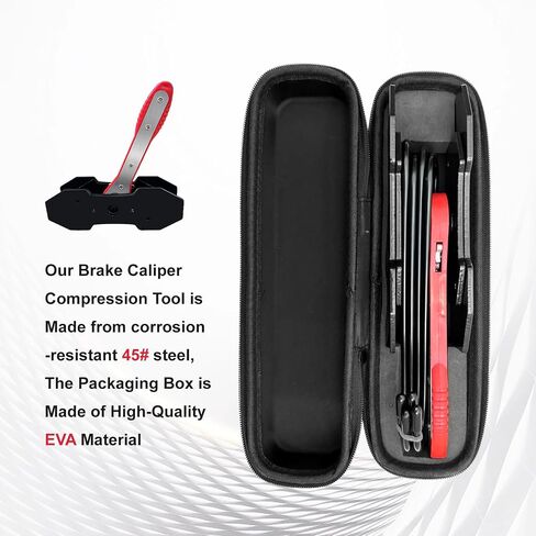 Brake Caliper Compression Tool Kit, Caliper Piston Compressor Tool, 360° Ratchet Piston Press with 4 Hooks & 2 pcs Large Steel Plate for Single Twin Quad Sextuplet Piston Disc Brake Caliper (Red) in Saudi Arabia