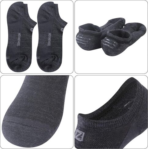 ZEAL WOOD 3 Pairs Merino Wool No Show Athletic Socks For Men Women Ankle Running Golf Tennis Low Cut Hiking Socks in Kuwait