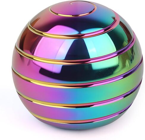 كرة لعبة مكتبية حركية، ألعاب فيدجيت مكتبية للبالغين، 1.54 بوصة قوس قزح فيدجيت سبينر لتخفيف القلق واضطراب فرط الحركة ونقص الانتباه، لعبة دوارة فيزيائية بحجم الجيب للبالغين والأطفال (39 مم، قوس قزح-A) in Kuwait