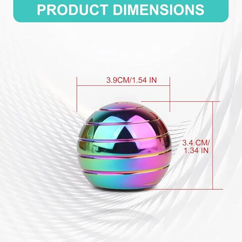 كرة لعبة مكتبية حركية، ألعاب فيدجيت مكتبية للبالغين، 1.54 بوصة قوس قزح فيدجيت سبينر لتخفيف القلق واضطراب فرط الحركة ونقص الانتباه، لعبة دوارة فيزيائية بحجم الجيب للبالغين والأطفال (39 مم، قوس قزح-A) in Kuwait