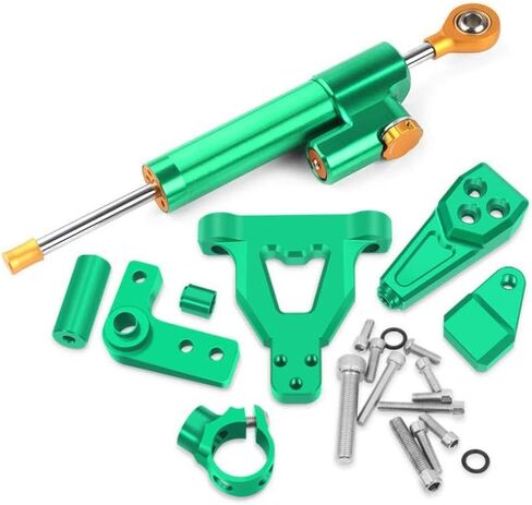 Steering Damper Stabilizer Mounting Bracket Support Kit Compatible with 1000SX Z1000SX Titanium Ruler Directional(green2-set) in Saudi Arabia