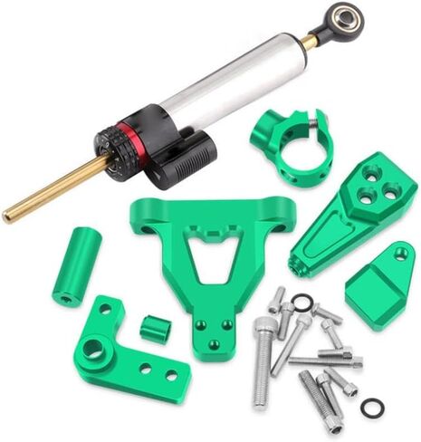 Steering Damper Stabilizer Mounting Bracket Support Kit Compatible with 1000SX Z1000SX Titanium Ruler Directional(green2-set) in Saudi Arabia