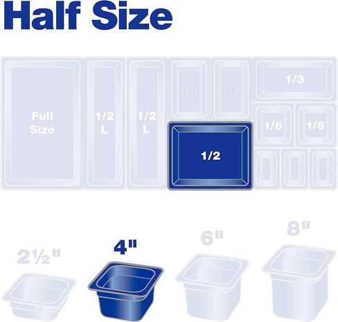 Carlisle FoodService Products Storplus 1/2-Size Food Pan for Catering, Buffets, and Restaurants, Polycarbonate 6 Inches Deep, Black in Saudi Arabia