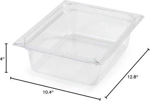 Carlisle FoodService Products Storplus 1/2-Size Food Pan for Catering, Buffets, and Restaurants, Polycarbonate 6 Inches Deep, Black in Saudi Arabia
