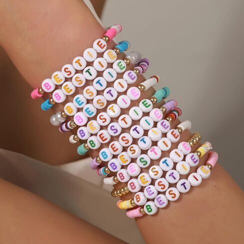 Friendship Bracelets for Women Heishi Clay Bead Bracelets Beaded Stretch Bff Bracelet Boho Stackable Bracelet Preppy Summer Beach Jewelry Party Favors in Saudi Arabia