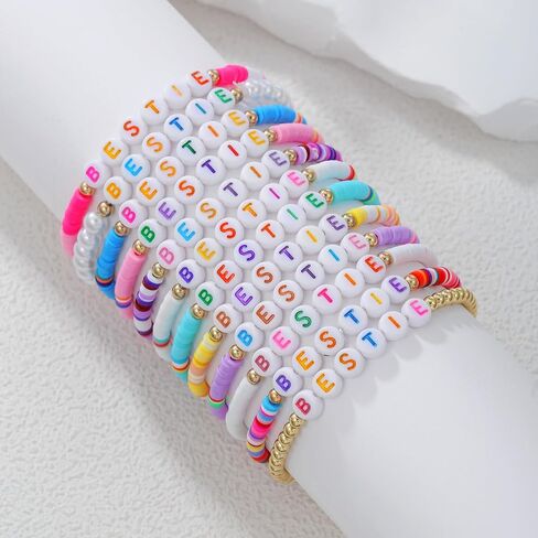 Friendship Bracelets for Women Heishi Clay Bead Bracelets Beaded Stretch Bff Bracelet Boho Stackable Bracelet Preppy Summer Beach Jewelry Party Favors in Saudi Arabia
