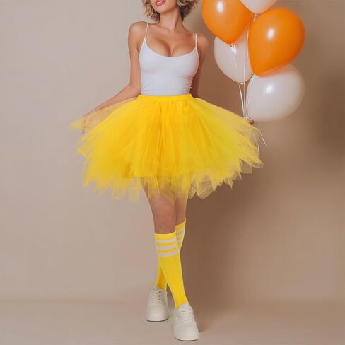 تنورة Forwe Tutus للنساء البالغات، تنورة توتو من التل بطبقات مع جوارب عالية للركبة للنساء العدائين، هدايا الحفلات in Kuwait