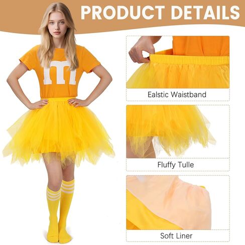 تنورة Forwe Tutus للنساء البالغات، تنورة توتو من التل بطبقات مع جوارب عالية للركبة للنساء العدائين، هدايا الحفلات in Kuwait