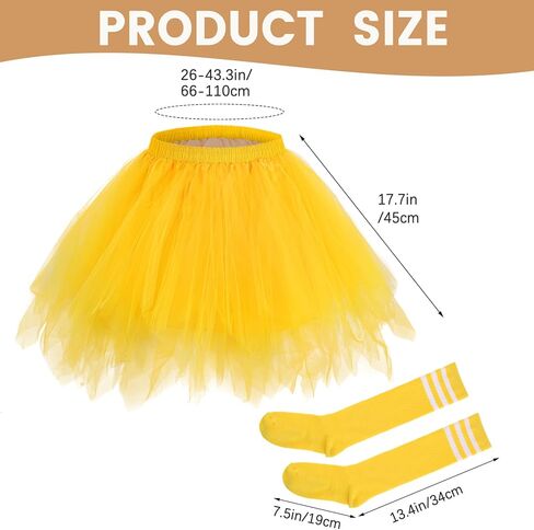 تنورة Forwe Tutus للنساء البالغات، تنورة توتو من التل بطبقات مع جوارب عالية للركبة للنساء العدائين، هدايا الحفلات in Kuwait