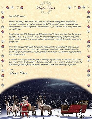 North Pole Letters Personalized Christmas Letter and Nice List Certificate from Santa Claus - Custom Letter & Certificate from Santa for Kids, Mailed to Your Child from The North Pole in Saudi Arabia