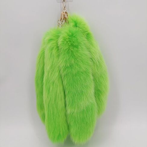 Faux Fur Fox Tail KeyChain for Women Therian Costume Cosplay Handbag Fashion Charm Wolf Tail Keychain Gift for Party in Kuwait