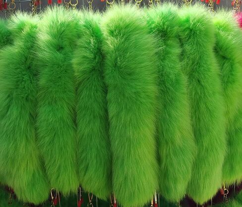 Faux Fur Fox Tail KeyChain for Women Therian Costume Cosplay Handbag Fashion Charm Wolf Tail Keychain Gift for Party in Kuwait