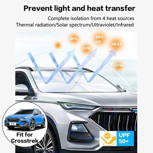 ZDLYH Car Windshield Sun Shade Umbrella,compatible with Subaru Crosstrek, Protect Car from Sun Rays & Heat Damage,UV Ray Reflector,Protect Interior & Keep Cool (For Crosstrek(Vent,Medium (55 * 31in))) in Saudi Arabia