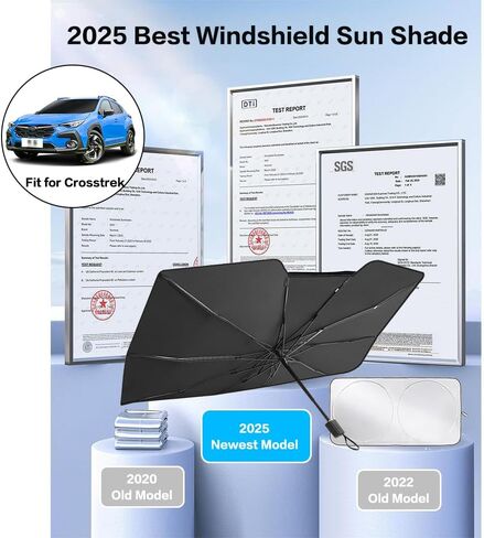 ZDLYH Car Windshield Sun Shade Umbrella,compatible with Subaru Crosstrek, Protect Car from Sun Rays & Heat Damage,UV Ray Reflector,Protect Interior & Keep Cool (For Crosstrek(Vent,Medium (55 * 31in))) in Saudi Arabia