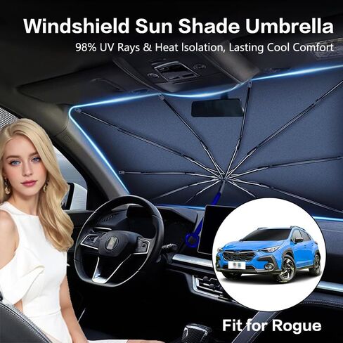 ZDLYH Car Windshield Sun Shade Umbrella,compatible with Subaru Crosstrek, Protect Car from Sun Rays & Heat Damage,UV Ray Reflector,Protect Interior & Keep Cool (For Crosstrek(Vent,Medium (55 * 31in))) in Saudi Arabia