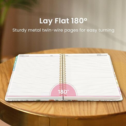 Large Spiral Lined Notebooks for Work with Removable Dividers & Tabs, 8.5"x11" Pretty Hardcover 5 Subject Notebook Journal for Women, College Ruled, Perfect for Study & Office Organization, 280 Pages,Wildflowers in Saudi Arabia