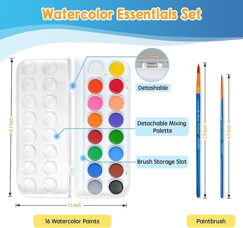 كتاب تلوين مصنفات الألوان المائية من SLWBZ، مجموعة طلاء صديقة للمبتدئين، سهلة رائعة مع خطوات، كتاب ألوان مائية للاستكشاف الإبداعي مع مجموعة طلاء للمراهقين البالغين (أرنب لطيف، مع طلاء) in Kuwait