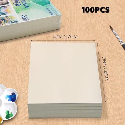KOVIEDE 100 ورقة ألوان مائية 8.5 × 11 بوصة 102LB/230GSM ورق ممارسة الضغط البارد للطلاب والمبتدئين، أوراق فنية ثقيلة الوزن خالية من الأحماض للرسم والطباعة والمسح الضوئي والحرفية in Kuwait