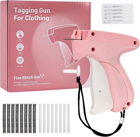 Stitch Gun for Clothes, Handheld Quick Clothing Fixer Tagging Gun with 6 Needles, 1000Black 1000 White Fasteners, Ideal for Sewing, Quilting, Clothing Labels in Saudi Arabia