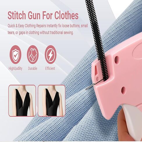 Stitch Gun for Clothes, Handheld Quick Clothing Fixer Tagging Gun with 6 Needles, 1000Black 1000 White Fasteners, Ideal for Sewing, Quilting, Clothing Labels in Saudi Arabia