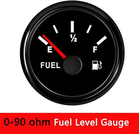 مقياس مستوى الوقود مخصص عالي الدقة 0-90ohm 2 بوصة 52 مم مؤشر قياس الوقود مع مؤشر مستوى خزان الوقود باللون الأحمر لقارب شاحنة السيارة (أخضر) in Kuwait