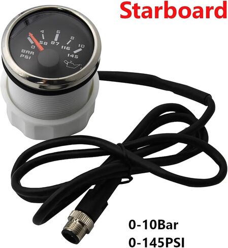 NMEA 2000 52 مم مقياس مستوى الوقود الفولتميتر 8-16 فولت ضغط الزيت 0-10 بار مقياس درجة حرارة الماء مقياس مؤشر قارب السيارة لشاحنة السيارات (لوحة المياه) in Saudi Arabia