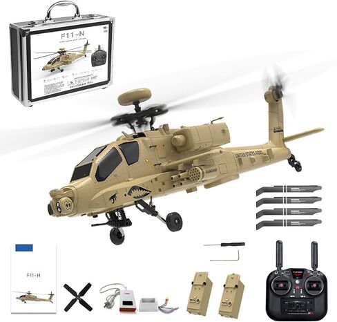 RC Apache Helicopters Flight Controller 2.4G 4CH Single Rotor Heli Military Aircraft with One-Key Start Altitude Hold Remote Model Birthday Gift for Adults & Beginners(Without Camera) in Saudi Arabia