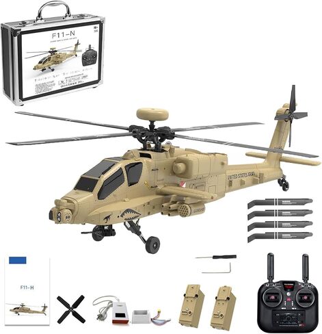 RC Helicopter with One-Key Takeoff/Landing, Apache Single Rotor 2.4G 4CH Heli Aircraft Altitude Hold, Optical Flow Positioning for Adults & Hobbyists(Without Camera) in Saudi Arabia