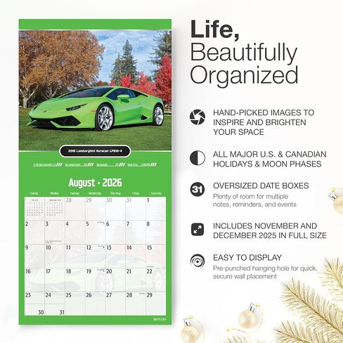 RED EMBER Sports Cars 2026 Wall Calendar 12 Month | Thick & Sturdy Paper | Holiday Gift | Luxury Exotic Car Calendar 2026 in Saudi Arabia