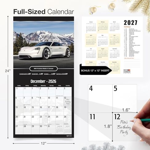 RED EMBER Sports Cars 2026 Wall Calendar 12 Month | Thick & Sturdy Paper | Holiday Gift | Luxury Exotic Car Calendar 2026 in Saudi Arabia