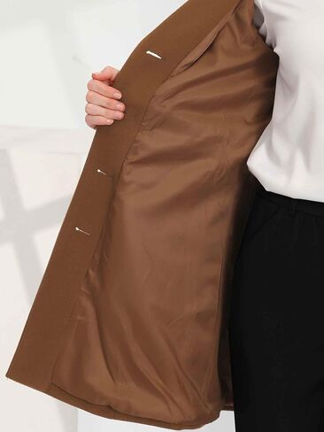 معطف شتوي Allegra K للنساء 2023 مع طية صدر مدببة وأزرار سفلية معطف خارجي بصدر واحد in Kuwait