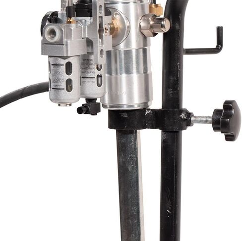 Mytee Products 50:1 Ratio Air Operated Grease Pump Kit for 5 Gallon Bucket / 35 lbs with Trolley Mounted - Grease Gun Filler with Drum Cover, Follower Plate, 7' Hose, Grease Valve & Z-Swivel in Kuwait