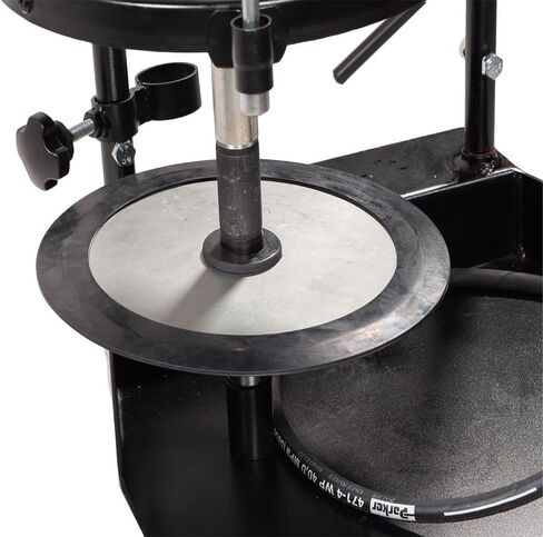 Mytee Products 50:1 Ratio Air Operated Grease Pump Kit for 5 Gallon Bucket / 35 lbs with Trolley Mounted - Grease Gun Filler with Drum Cover, Follower Plate, 7' Hose, Grease Valve & Z-Swivel in Kuwait