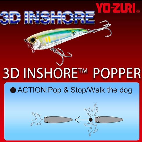 Yo-Zuri R1210-HHAY 3D Inshore Popper, Color, AYU, 70mm 2-3/4" in Saudi Arabia
