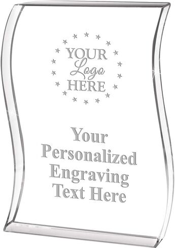 Reading Wave Acrylic Award, 4" H Personalized Reading Award, Engraving Included Prime in Saudi Arabia