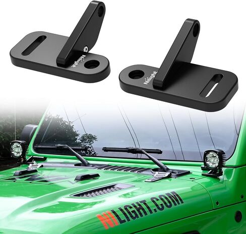 Nilight Light Mounting Bracket Hood Cowl Mount Brackets for Front A-Pillar Auxiliary Offroad LED Work Pods Lights on Jeep Wrangler JL JLU Gladiator JT 2018 2019 2020 2021 2022 2023 2024 2025, Black in Saudi Arabia