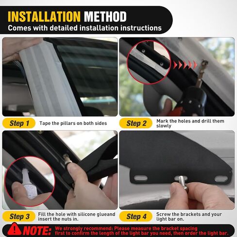 Nilight 50 inch Curved LED Light Bar Bracket Mounting Upper Windshield Roof Cab Brackets Compatible with Ford Ranger 1993-2011 Pickup 4-Door or 2-Door in Saudi Arabia