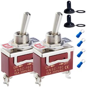 Waterproof Toggle Switch 12V 30A SPST 2-Pin ON/Off Marine Switch with Boot for Heavy Duty Toggle Switch Auto Car Boat Truck-2pack in Saudi Arabia