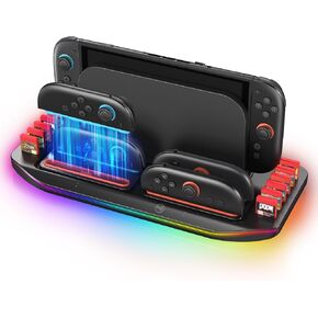 شاحن Switch J-Con، شاحن قبضة innoAura J-Con للتبديل/تبديل OLED، شاحن وحدة تحكم التبديل المحمول بطول 59 قدمًا، كابل شحن بمقبض J-Con مع مؤشر LED - حزمة واحدة in Kuwait