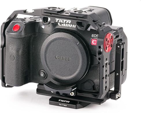 Tilta Half Camera Cage for Canon R5C Lightweight Kit | Dual Directional Arca-Swiss Quick Release Plate | Unobstructed Original Grip | Silicone Pad – Black in Saudi Arabia