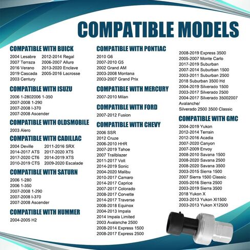 استبدال مفتاح مستشعر ضغط التيار المتردد OEM#1551343 13587668، مفتاح مستشعر الضغط العالي للتيار المتردد، مستشعر ضغط مبرد تكييف الهواء، مفتاح ضغط التيار المتردد مناسب لبويك بونتياك ايسوزو in Saudi Arabia