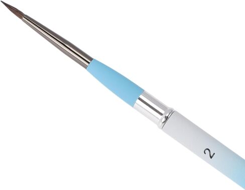 Generic 1 Pcs Painting Brush for Gouache Animal Hair Bristles with Metal Handle Sky Blue White 7.1 Inch in Saudi Arabia